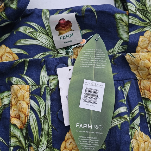 FARM Rio Pineapple Print Linen Blend Mini Dress - Picture 4 of 10